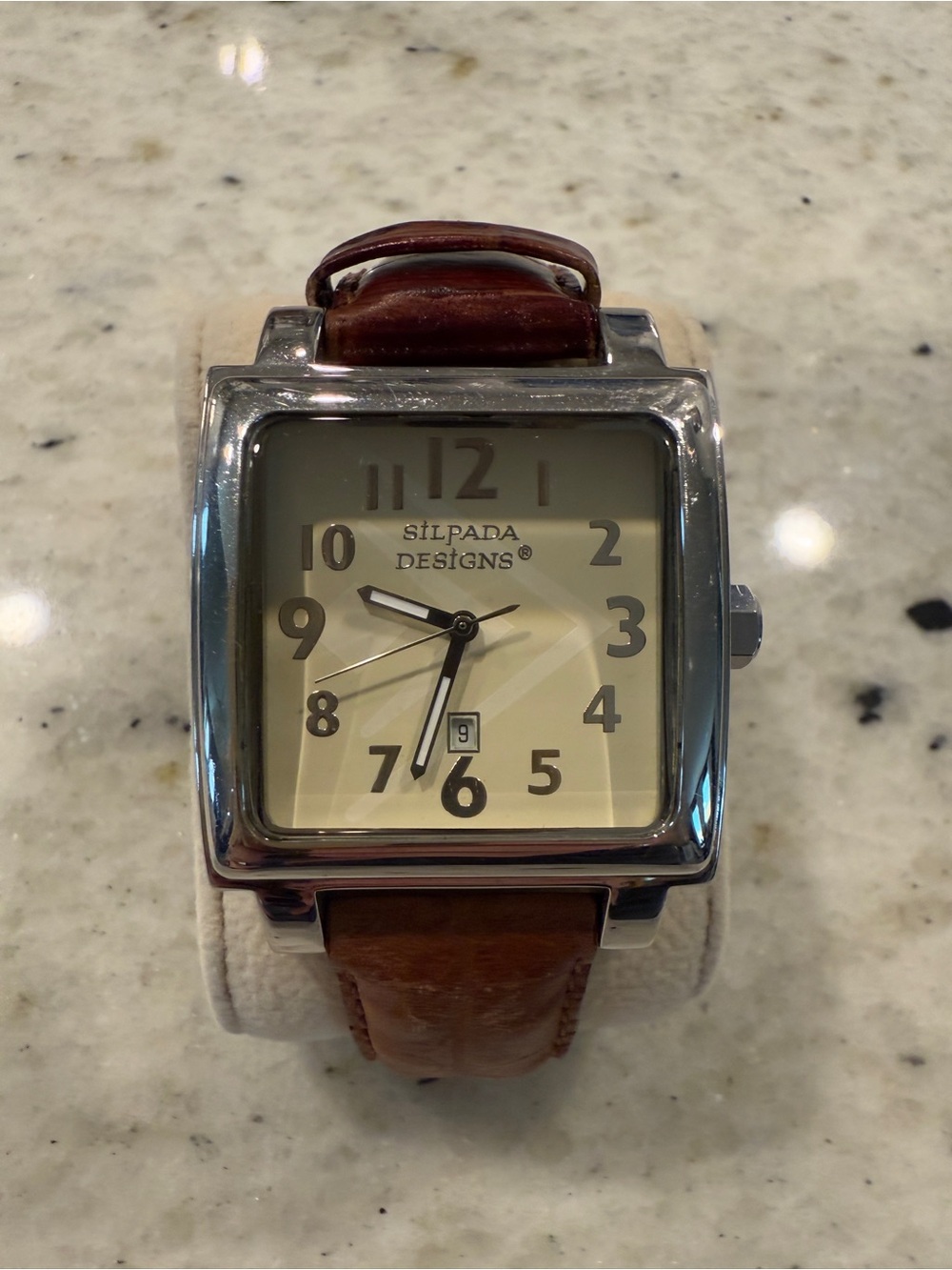 Silpada Designs Women’s Brown Leather Strap Square Watch - Brown